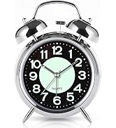 Super Loud Alarm Clock for Heavy Sleepers,4 inches Twin Bell Alarm Clock with Backlight,Battery O...