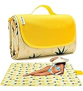 RUIBOLU Beach Blanket Large Picnic Blankets, Sandproof Beach Mat for 2-4 Adults Waterproof Quick ...