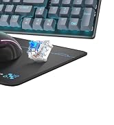 Mechanical Gaming Keyboard and Mouse, 98 Keys LED Backlit Keyboard with Gray Floating Keycap Blue...