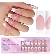 Canvalite French Tip Press on Nails - 300Pcs Pre-Colored Quick and Easy Press on Nails Long Squar...