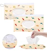 2Packs Baby Wipes Dispenser Portable Baby Wipe Holder Refillable Wet Wipes Container Reusable Tra...
