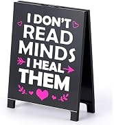 Letrero divertido para decoración de computadora con texto en inglés "I Don't Read Minds I Heal T...