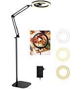 Upgrade 18W Ring Light with Stand Tripod for iPhone, 10” 1800lm Ultra Bright Overhead Phone Camer...