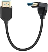 Duttek 8K Short HDMI Cable 1ft, 48Gbps Ultra Thin Up Angle HDMI Male to Male Cable Compatible for...