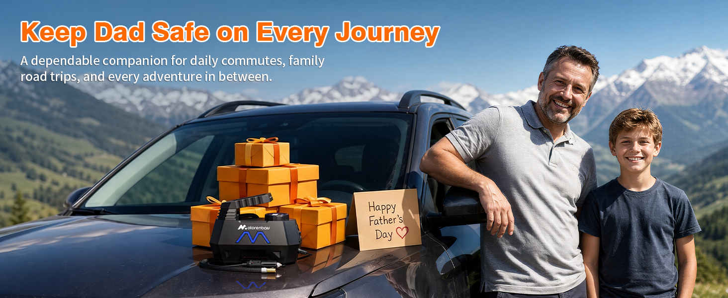 Tire Inflator Portable Air Compressor, Air Pump for Car Tires,Father's Day Gift for Dad