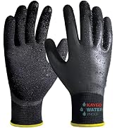 KAYGO Waterproof Work Gloves for Men and Women, Rubber Coated Non-slip Working Gloves for Garden,...