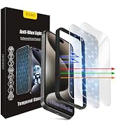 JESOHO Screen Protector for iPhone 15 Pro Max, 6.7 inch, 2 Pack | Blue Light Blocking Tempered Gl...
