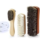 Variety Shoe Brush Kit - Double-Sided Shoe Polish Applicator & Horse Hair Brushes for Polishing -...