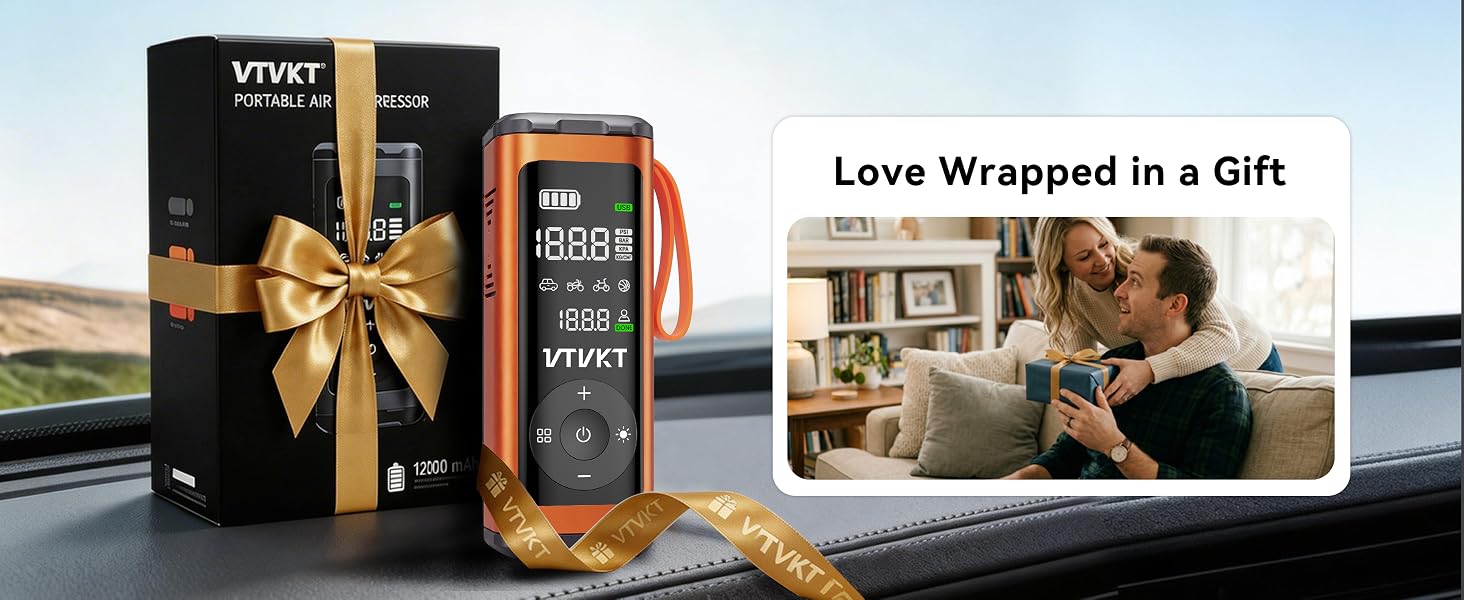 VTVKT Tire Inflator Portable Air Compressor