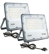 50W Outdoor Flood Light, LED Security Lights Wall Fixtures 6500K 5000LM Illumination, IP66 Waterp...