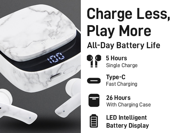 Stay powered without interruptions for all-day listening.