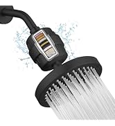 High Pressure Filtered Shower Head Set, 6’’ Rain Shower Filter for Hard Water, Universal Round Sh...