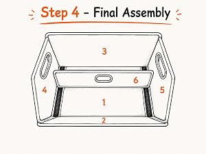 step 4: insert the center divider and complete the final assembly of the storage box