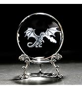 HDCRYSTALGIFTS Dragon Crystal Ball, 2.36 Inch (60mm) 3D Laser Engraved Glass Decorative Ball for ...