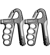 2 Pack Grip Strength Trainer Forearm Strengthener, 11-220 lbs Adjustable Resistance, Automatic Co...