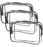 Cosywell Clear Toiletry Bag Quart Size Bag Travel Makeup Cosmetic Bag PVC Toiletries Cosmetic Pou...
