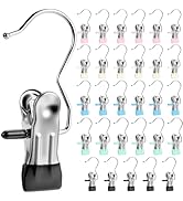 Senbowe 30 Pack Heavy Duty Clothes Pins, Boot Hangers for Closet, Laundry Hook Hanging Clips Clam...