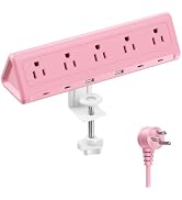 6.5 FT Desk Clamp Power Strip with 5 AC Outlets & 6 USB Ports PD 40W USB-C Fast Charging, Extensi...