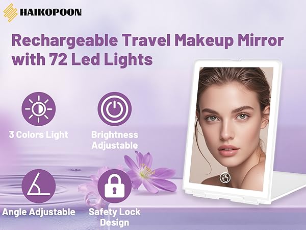 LED travel mirror