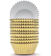 200 Pcs Gold Foil Cupcake Liners Standard Baking Cups Muffin Paper Cases