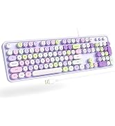 Atelus Computer Wired Keyboard, Plug Play USB Full-Size Keyboard with Large Number Pad, Caps Indi...