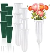 Goaste 6 Pack Cemetery Vases with Spikes, Memorial Floral Vases with Foam Inserts, Grave Flower H...