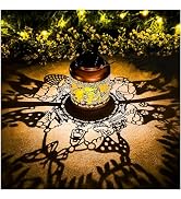TIGGSY Gnomes Solar Lanterns Outdoor Waterproof,Hanging Solar Lights Gnome Gifts for Women Metal ...
