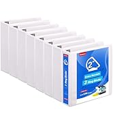 COMIX Heavy Duty Slant-D Ring View Binder, 2 inch 3 Ring Binders, Hold 500 Sheets of 8.5" x 11" P...