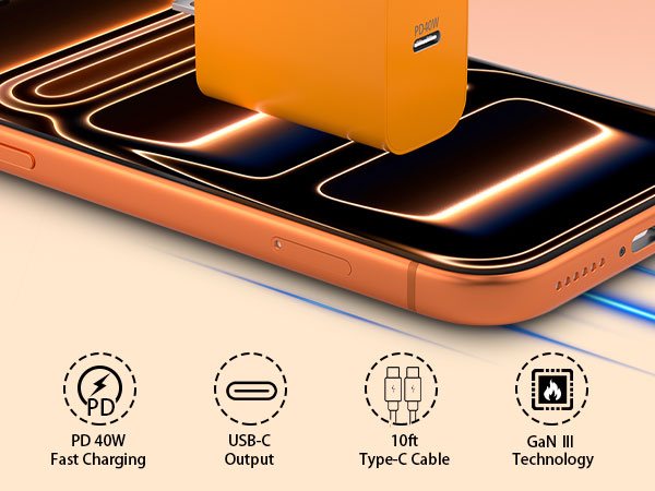 Compact 40W Charger – 27% Smaller Than Standard Models