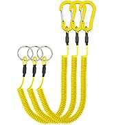 Lix&Rix Retractable Safety Coiled Lanyard with Aluminium Alloy Carabiner Clip, Black/Blue/Green/R...