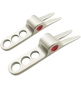 Jowxsx 2 Pcs Silver Golf Ball Fork Pivot Divot Repair Tool Compatible Divot Tools for Golf Divot ...