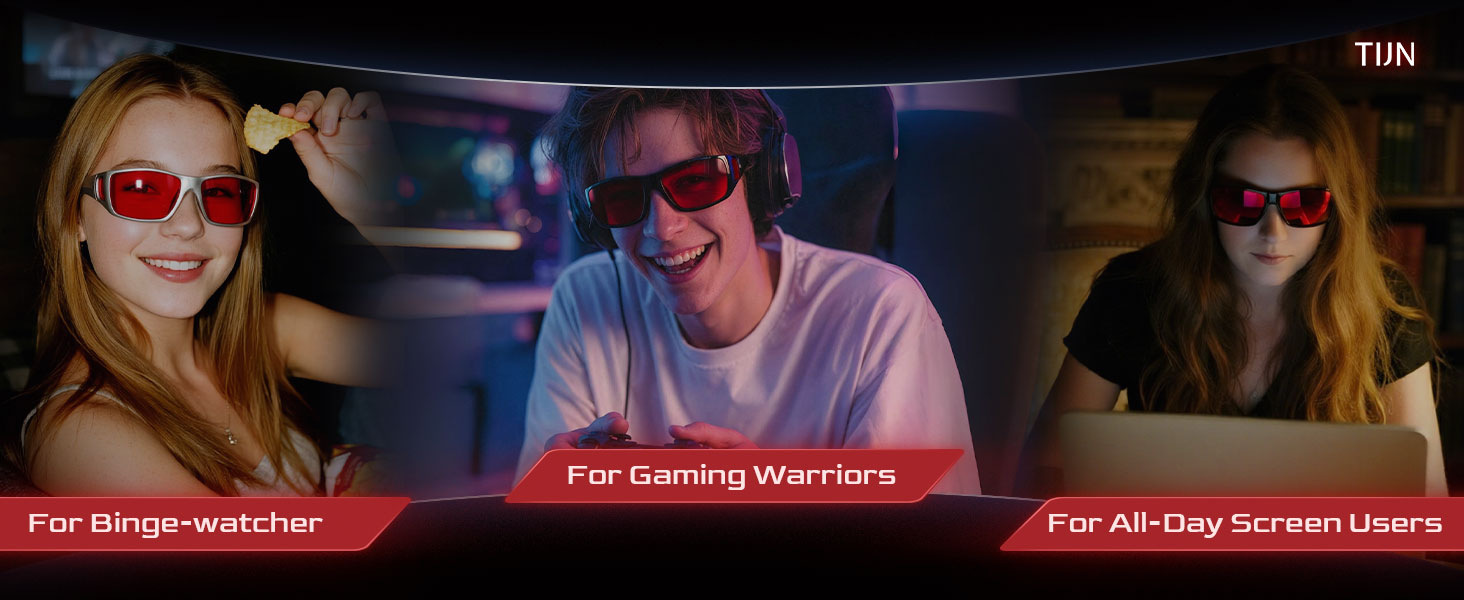 TIJN Sonia Red Blue Light Glasses Gaming Eyeglasses