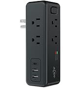 USB Wall Charger, AiJoy Outlet Extender with 8 AC Outlets and 3 USB Ports (1 USB C), Surge Protec...