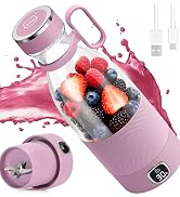 MIAOKE Portable Blender, 6 Blades Juicer Cup for Juice Shakes and Smoothies 350ml Mini Blender wi...