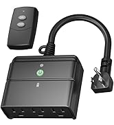 BN-LINK Outdoor Indoor Wireless Remote Control 3-Prong Outlet Weather Proof Heavy Duty 15 AMP Com...