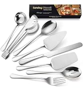 AARAINBOW Home Serving Utensils Set Large, 8 Pcs Stainless Steel Serving Utensils for Parties Buf...