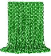 SHAOQINLIN 100 Pcs St. Patricks Day Beads Necklace, 30.5" Green Oval Beads Necklaces Irish Saint ...
