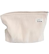 HAPPYHEIDI Large Corduroy Makeup Bag with Compartment Cosmetic Toiletry Travel Pouch Office Car A...