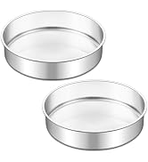 TeamFar 9 Inch Cake Pan Set of 2, Stainless Steel Round Cake Baking Pan | Layer Baking Tin for Bi...