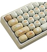 TYRIXKI PBT Keycaps 137 Keys MOG Profile Bun Cat Paradise Keycaps Dye-Sublimation Cute Keycap Set...
