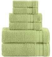 Elegant Comfort Luxury 6-Piece Towel Set, Premium Soft 100% Turkish Cotton, Three Line Popcorn De...