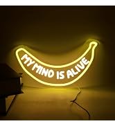 My Mind Is Alive Banana Neon Sign, Vibrant Music Inspired Light Up Sign for Wall Decor, Motivatio...