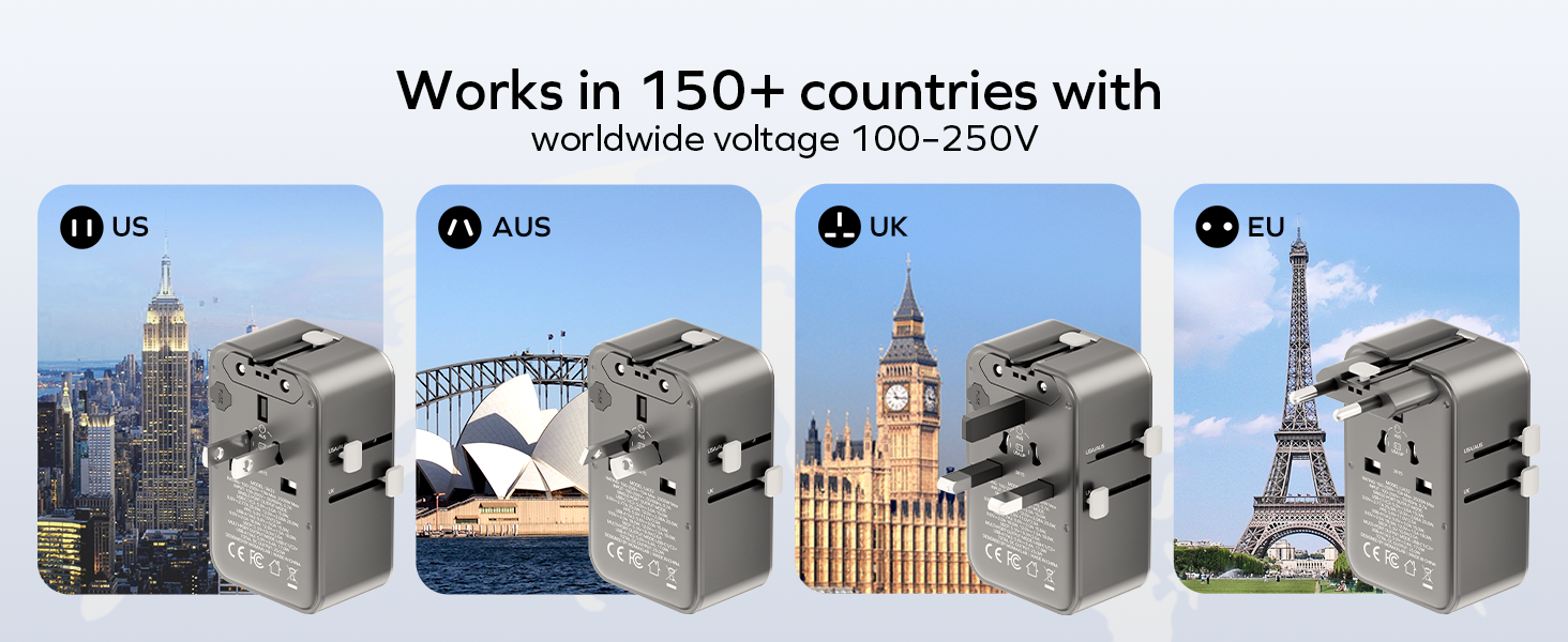 MOMAX 1-World Pocket Universal Travel Adapter