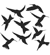 9 x Black Silhouette Hummingbird Window Clings for Glass Safety on Windows, Doors and Transparent...