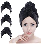 SINLAND Microfiber Hair Drying Cap Hair Towel Turban Twist for Long Hair Fast Drying Towels Head ...