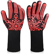 Comsmart BBQ Gloves, Heat Resistant Gloves, Silicone Non-Slip Grill Gloves, Fireproof Oven Gloves...