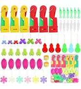 Fedmut 51Pcs Needle Threader Tool Set 9 Types Needle Threader with Thimbles | Needle Threaders, F...