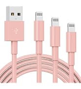 3 Pack Apple MFi Certified Charger Cable 6ft, Lightning to USB Cable Cord 6 Foot, 2.4A Fast Charg...