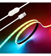ZSLAIFU 5V RGB USB LED Light Strip, 3.28FT COB LED Strip Lights, RGB 5V LED Lights, Small LED Str...