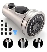 Kitchen Faucet Spray Head Replacement - Pull Down Faucet Sprayer Head with 15 Adapters, 3-Functio...